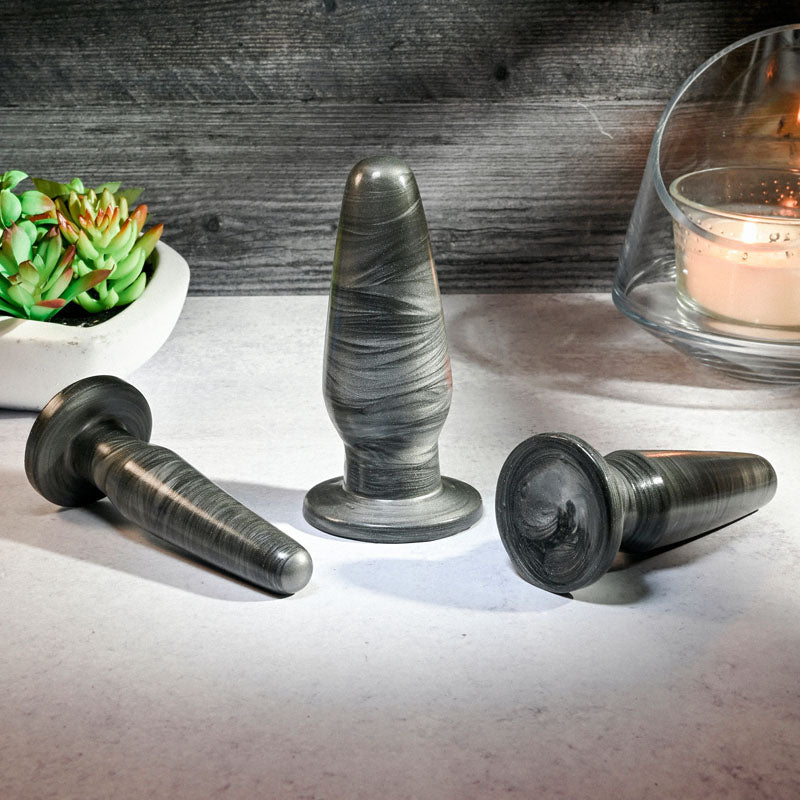 Buy Adam & Eve ANAL ROCKETS TRAINER SET - Black Butt Plugs - Set of 3 Sizes – Naughtyhut NZ sex toys online. Discreet delivery & top brands.