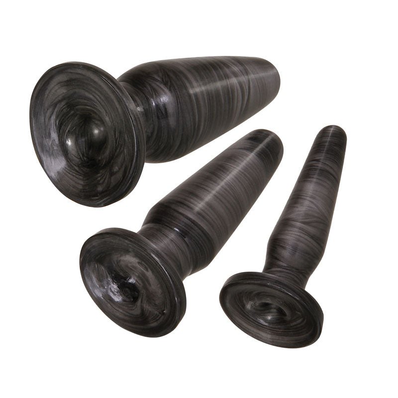 Buy Adam & Eve ANAL ROCKETS TRAINER SET - Black Butt Plugs - Set of 3 Sizes – Naughtyhut NZ sex toys online. Discreet delivery & top brands.
