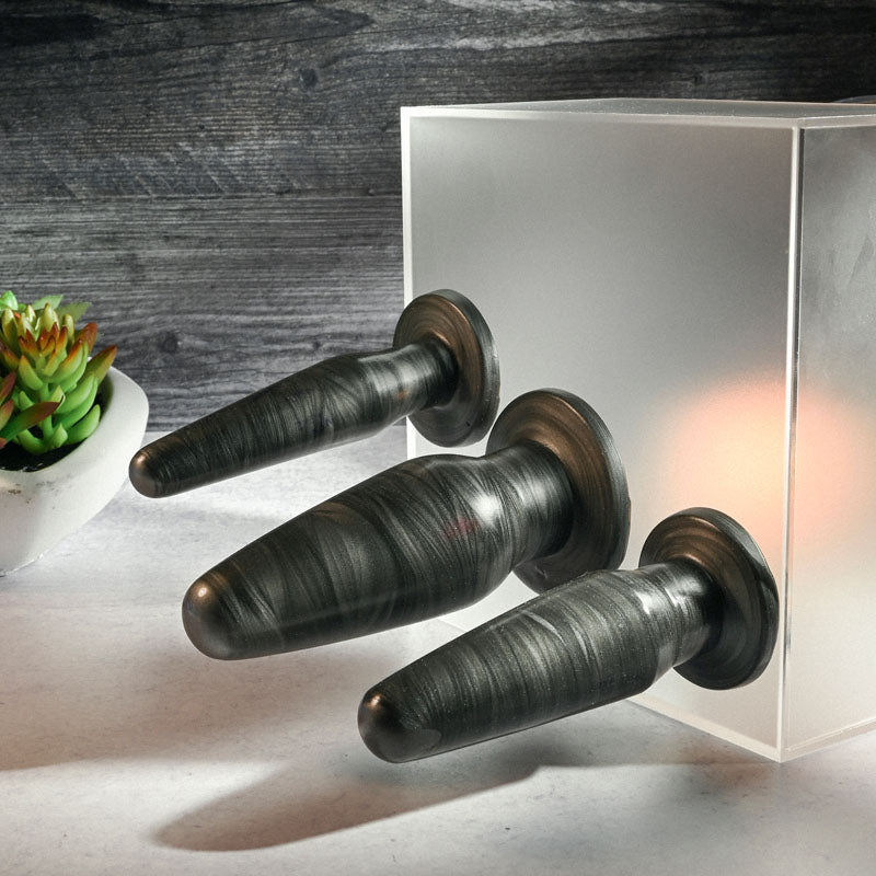 Buy Adam & Eve ANAL ROCKETS TRAINER SET - Black Butt Plugs - Set of 3 Sizes – Naughtyhut NZ sex toys online. Discreet delivery & top brands.