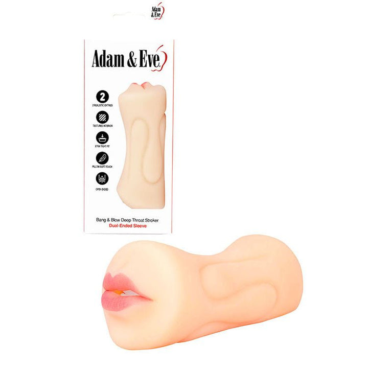 Adam & Eve Bang & Blow Deep Throat Stroker - Flesh Vagina & Mouth Dual Ended Stroker – Sex toys NZ by Naughtyhut. Discreet delivery nationwide.