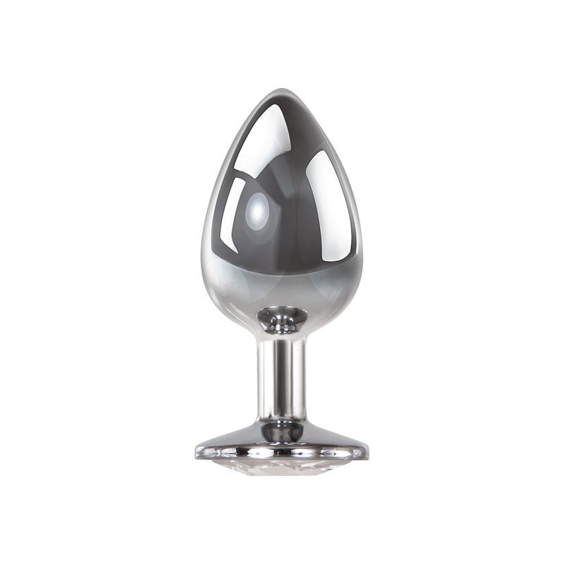 Buy Adam & Eve Clear Gem Anal Plug - Large - Metallic 9.5 cm Large Butt Plug with Clear Gem Base – Naughtyhut NZ sex toys online. Discreet delivery & top brands.