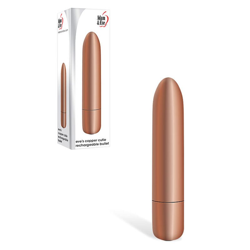 Adam & Eve COPPER CUTIE Rechargeable Bullet - Copper 10 cm USB Rechargeable Bullet – Sex toys NZ by Naughtyhut. Discreet delivery nationwide.