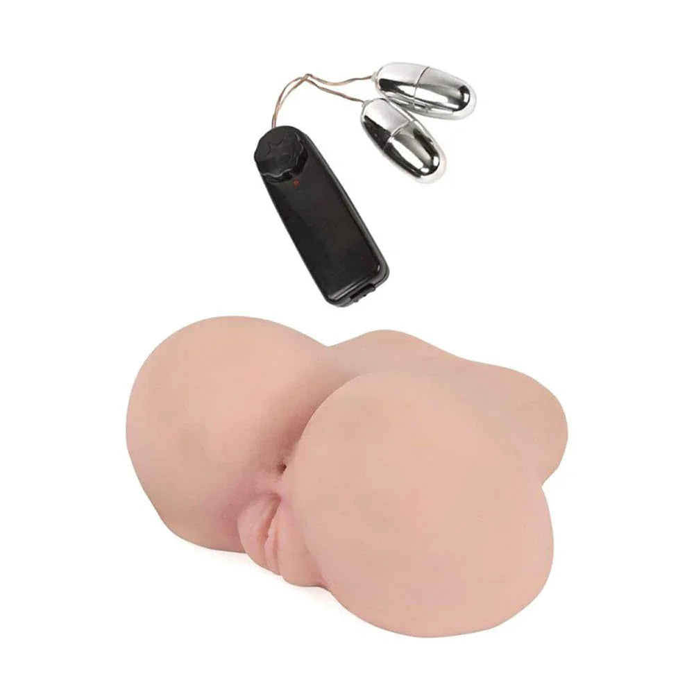 Doggie Style Debbie mould in Flesh, side angle with the bullet remote above