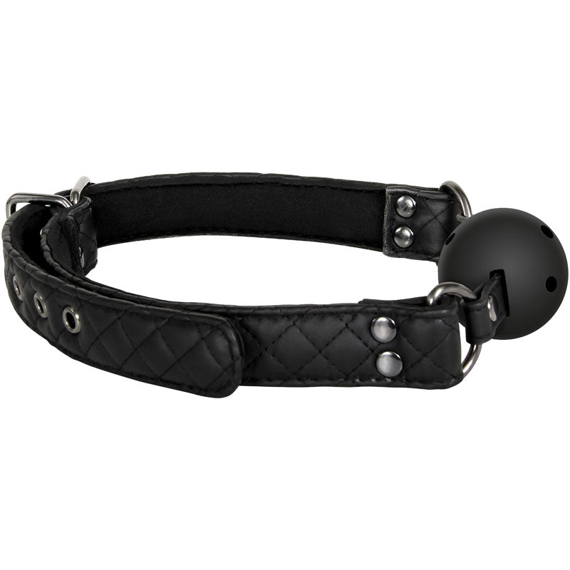 Buy Adam & Eve Eve's Fetish Dreams Ball Gag - Black Mouth Restraint – Naughtyhut NZ sex toys online. Discreet delivery & top brands.