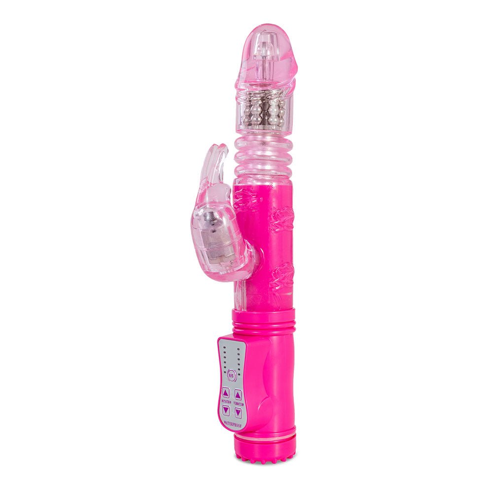 Buy Adam & Eve Eve's First Thruster - Pink 24.75 cm (9.75'') Thrusting Rabbit Vibrator – Naughtyhut NZ sex toys online. Discreet delivery & top brands.