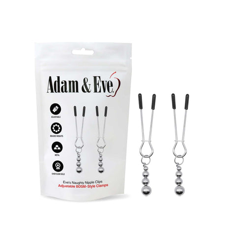 Buy Adam & Eve Eve's Naughty Nipple Clips - Set of 2 – Naughtyhut NZ sex toys online. Discreet delivery & top brands.