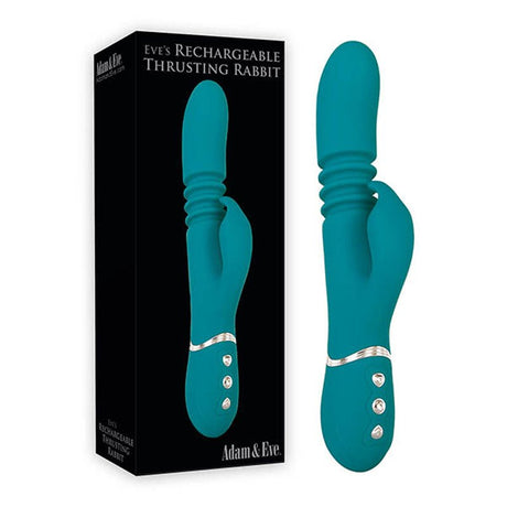 Buy Adam & Eve Eve's Rechargeable Thrusting Rabbit - Green 22.9 cm (9'') USB Rechargeable Thrusting Rabbit Vibrator – Naughtyhut NZ sex toys online. Discreet delivery & top brands.