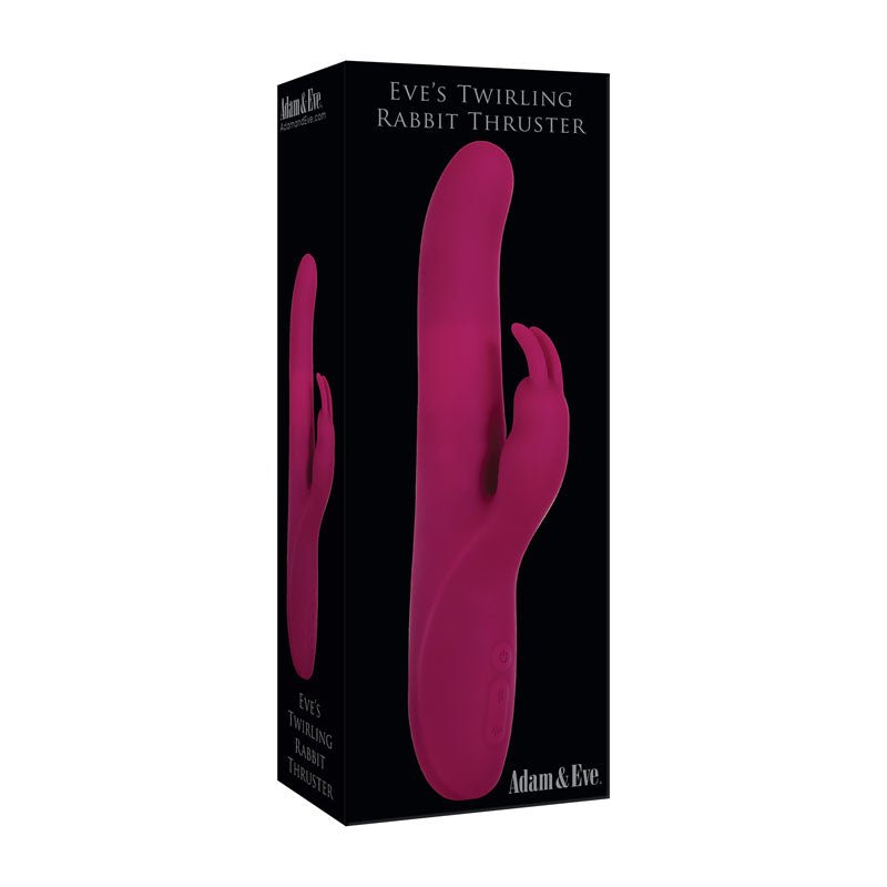 Adam & Eve Eve's Twirling Rabbit Thruster - Purple 24.1 cm USB Rechargeable Thrusting Rabbit Vibrator – Sex toys NZ by Naughtyhut. Discreet delivery nationwide.
