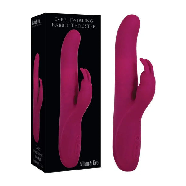 Eve's Twirling Thrusting Rabbit in Purple, dual arms beside its black box