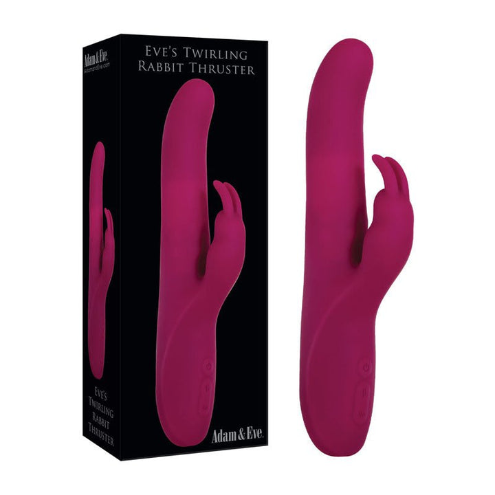 Adam & Eve Eve's Twirling Rabbit Thruster - Purple 24.1 cm USB Rechargeable Thrusting Rabbit Vibrator – Sex toys NZ by Naughtyhut. Discreet delivery nationwide.