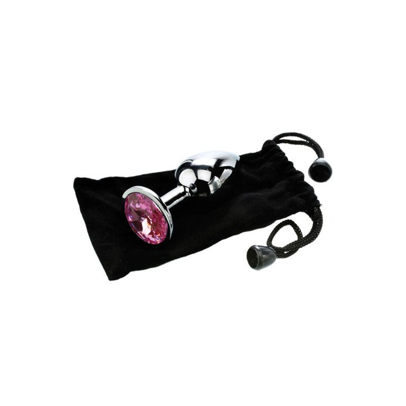 Buy Adam & Eve Pink Gem Anal Plug - Medium - Silver Medium 8.2 cm Metal Butt Plug with Pink Gem – Naughtyhut NZ sex toys online. Discreet delivery & top brands.