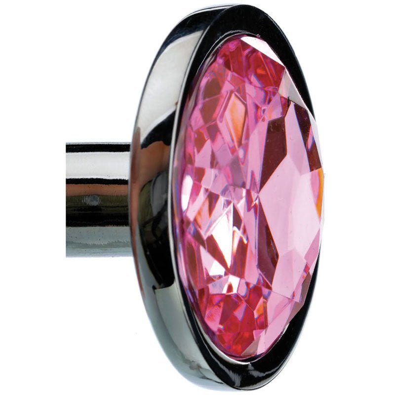 Adam & Eve Pink Gem Anal Plug - Medium - Silver Medium 8.2 cm Metal Butt Plug with Pink Gem – Sex toys NZ by Naughtyhut. Discreet delivery nationwide.