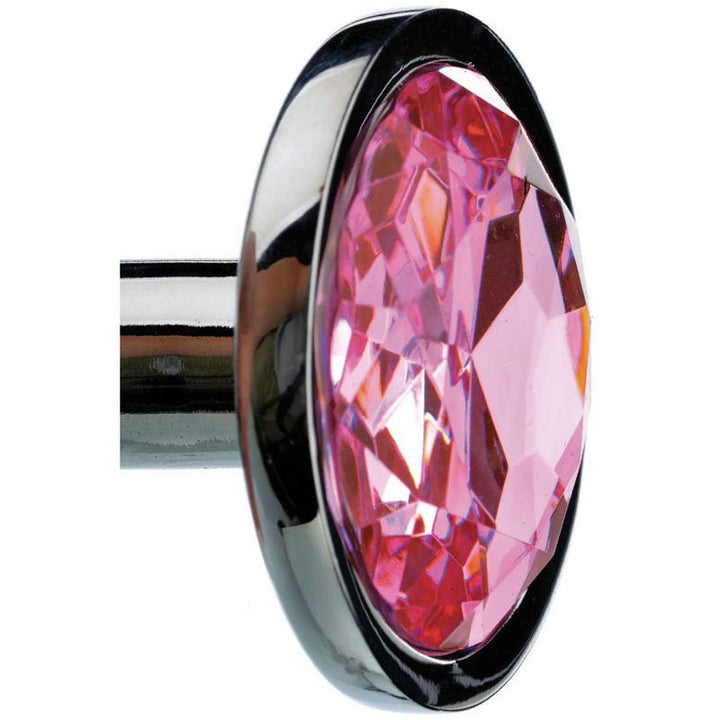 Adam & Eve Pink Gem Anal Plug - Medium - Silver Medium 8.2 cm Metal Butt Plug with Pink Gem – Sex toys NZ by Naughtyhut. Discreet delivery nationwide.