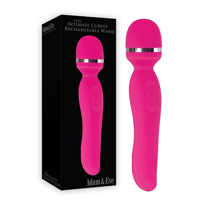 Adam & Eve Intimate Curves Rechargeable Wand - Pink 19.7 cm (7.75'') USB Rechargeable Massage Wand – Sex toys NZ by Naughtyhut. Discreet delivery nationwide.