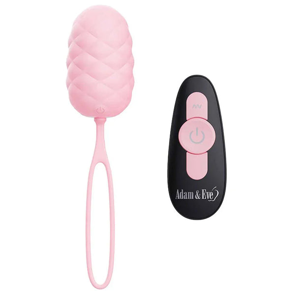 Pillow Talk vibrating egg in Pink with retrieval loop and black remote
