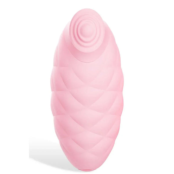 Pillow Talk tapping vibrator in Pink, oval quilted body with swirl tapper