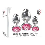 Buy Adam & Eve Pink Gem Anal Plug Set - Metallic Butt Plugs with Gems - Set of 3 Sizes – Naughtyhut NZ sex toys online. Discreet delivery & top brands.