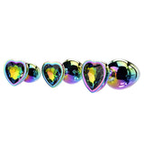 Buy Adam & Eve RAINBOW HEART GEM ANAL TRAINING SET - Multicoloured Metal Anal Plugs with Gem Bases - Set of 3 Sizes – Naughtyhut NZ sex toys online. Discreet delivery & top brands.