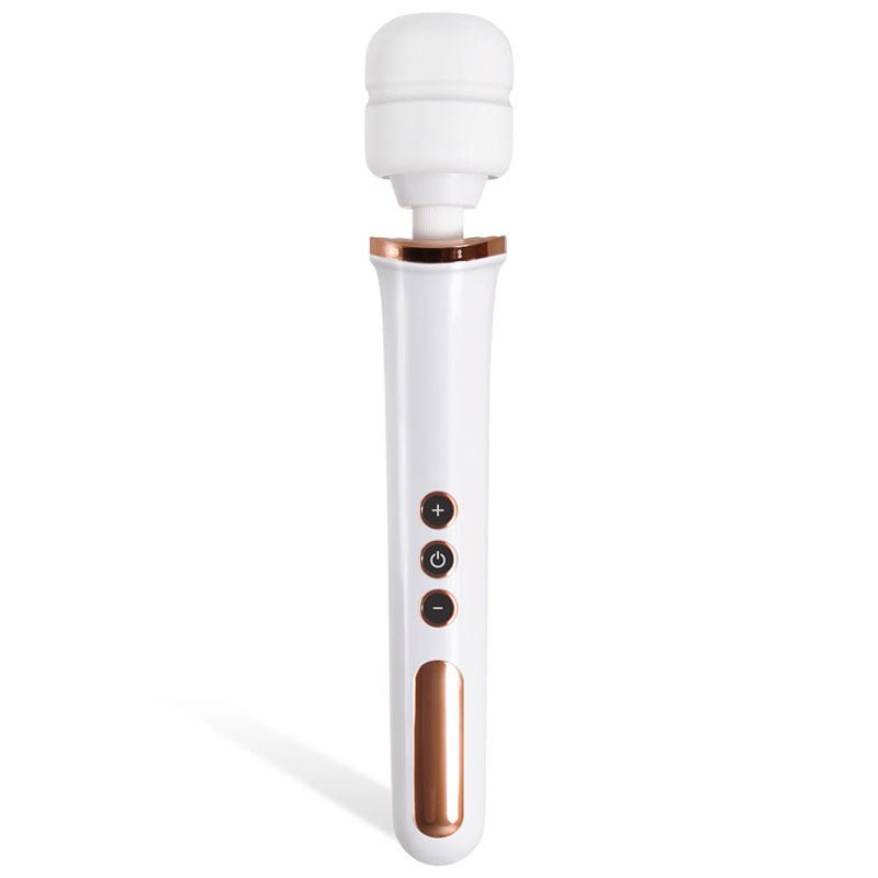 Buy Adam & Eve Rechargeable Magic Massager - Rose Gold/White 33 cm USB Rechargeable Massager Wand – Naughtyhut NZ sex toys online. Discreet delivery & top brands.