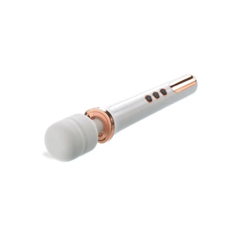 Magic Massager lying flat, angled view of head and control buttons