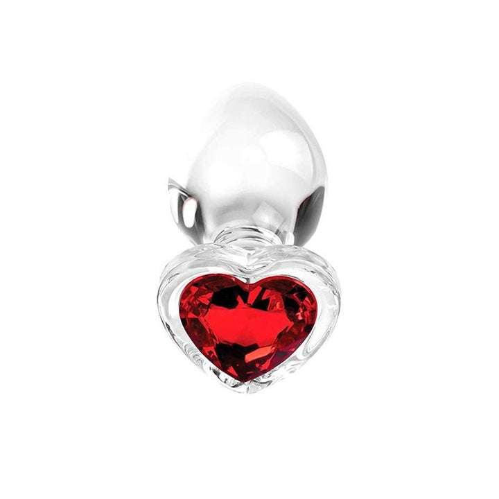 Adam & Eve RED HEART GEM GLASS PLUG SET - Clear Glass Butt Plugs - Set of 3 Sizes – Sex toys NZ by Naughtyhut. Discreet delivery nationwide.