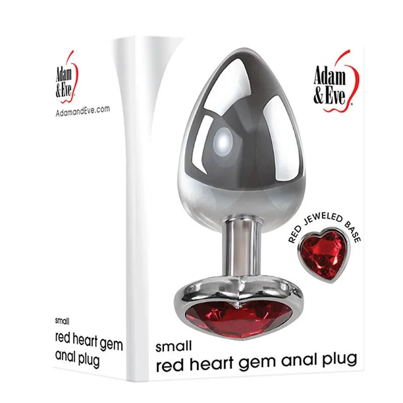 Adam & Eve Red Heart Gen Anal Plug - Small - Metallic 7.1 cm Butt Plug with Heart Gem Base – Sex toys NZ by Naughtyhut. Discreet delivery nationwide.
