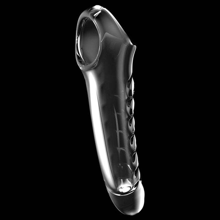 Adam & Eve Ridged Rider - Clear 22.9 cm Penis Extension Sleeve – Sex toys NZ by Naughtyhut. Discreet delivery nationwide.