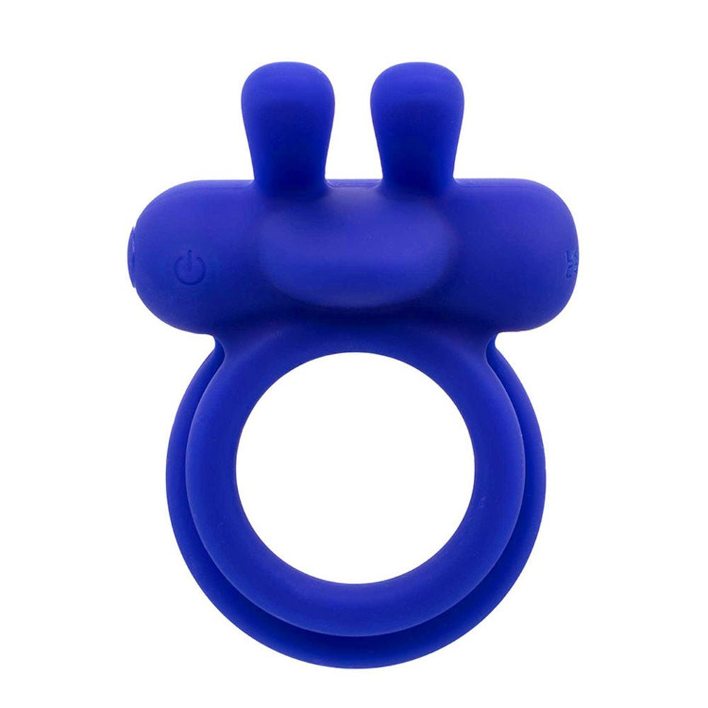 Adam & Eve ROCKIN RABBIT 2.0 - Blue USB Rechargeable Vibrating Cock Ring with Wireless Remote – Sex toys NZ by Naughtyhut. Discreet delivery nationwide.