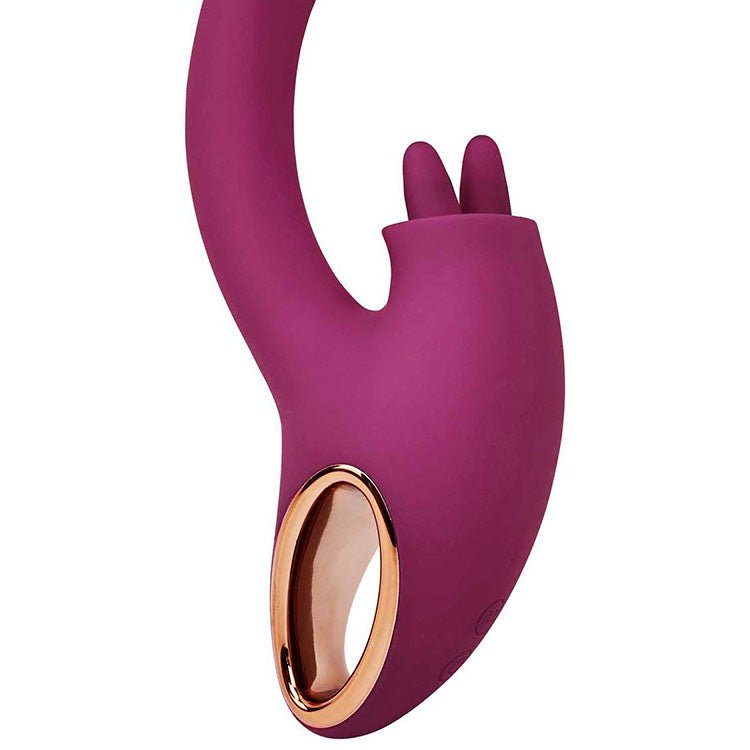 Adam & Eve ROSE GOLD CLIT TICKLER - Red 22 cm USB Rechargeable Rabbit Vibrator – Sex toys NZ by Naughtyhut. Discreet delivery nationwide.