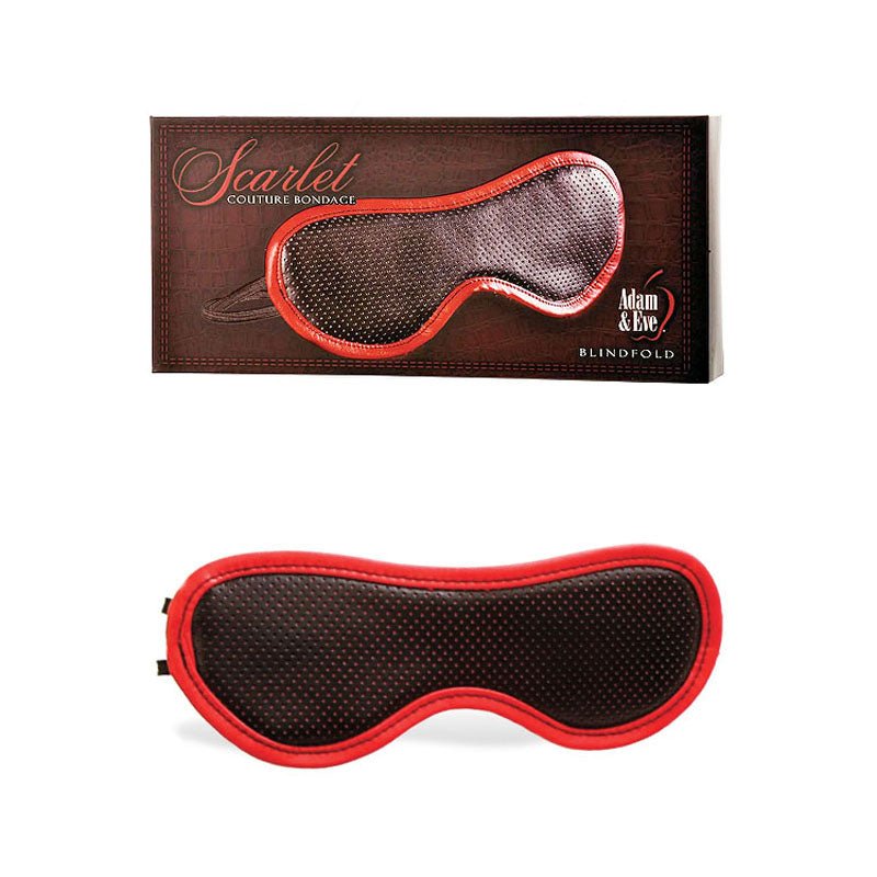 Adam & Eve Scarlet Couture Blindfold - Black/Red Blindfold – Sex toys NZ by Naughtyhut. Discreet delivery nationwide.