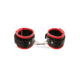 Buy Adam & Eve SCARLET COUTURE BONDAGE CUFFS - Black/Red Restraints – Naughtyhut NZ sex toys online. Discreet delivery & top brands.