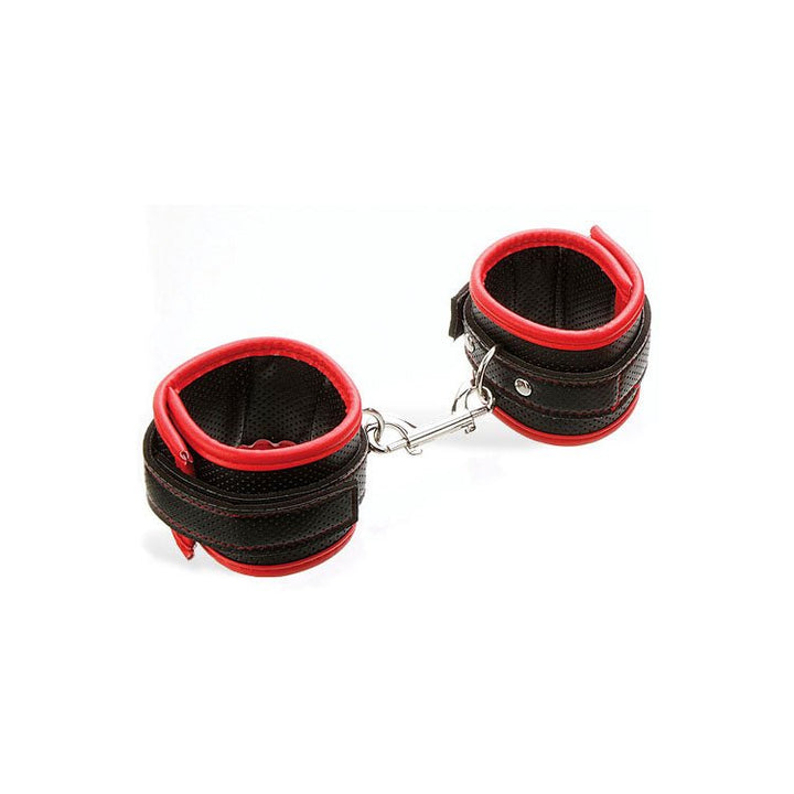Adam & Eve SCARLET COUTURE BONDAGE CUFFS - Black/Red Restraints – Sex toys NZ by Naughtyhut. Discreet delivery nationwide.