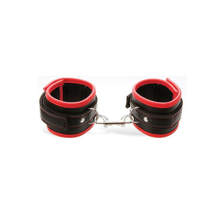 Adam & Eve SCARLET COUTURE BONDAGE CUFFS - Black/Red Restraints – Sex toys NZ by Naughtyhut. Discreet delivery nationwide.