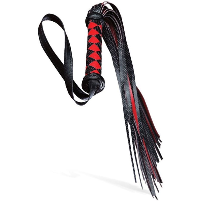 Buy Adam & Eve Scarlet Couture Diamond Flogger - Red/Black Whip – Naughtyhut NZ sex toys online. Discreet delivery & top brands.