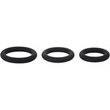 Buy Adam & Eve Silicone Penis Ring Set - Black Cock Rings - Set of 3 Sizes – Naughtyhut NZ sex toys online. Discreet delivery & top brands.