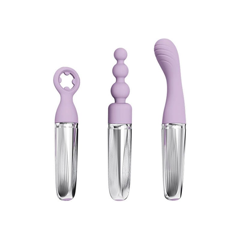 Adam & Eve SWEET DREAMS MASSAGER KIT - Lavender USB Rechargeable Point Stimulator with 8 Interchangeable Tips – Sex toys NZ by Naughtyhut. Discreet delivery nationwide.