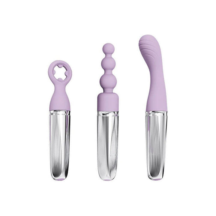 Adam & Eve SWEET DREAMS MASSAGER KIT - Lavender USB Rechargeable Point Stimulator with 8 Interchangeable Tips – Sex toys NZ by Naughtyhut. Discreet delivery nationwide.
