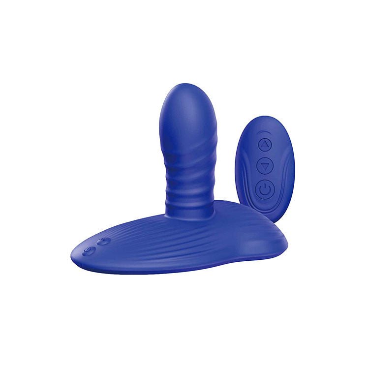 Buy Adam & Eve THE MIDNGHT RIDER - Blue USB Rechargeable Thrusting Vibrating Grinder with Remote Control – Naughtyhut NZ sex toys online. Discreet delivery & top brands.