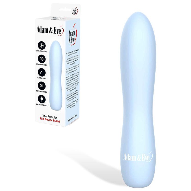 Adam & Eve THE RUMBLER - Light Blue USB Rechargeable Extra Strong Bullet – Sex toys NZ by Naughtyhut. Discreet delivery nationwide.