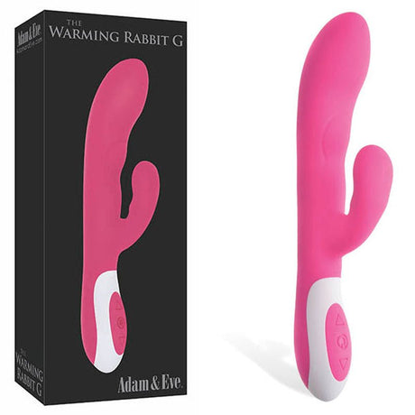 Buy Adam & Eve The Warming Rabbit G - Pink 21.6 cm (8.5'') USB Rechargeable Warming Rabbit Vibrator – Naughtyhut NZ sex toys online. Discreet delivery & top brands.