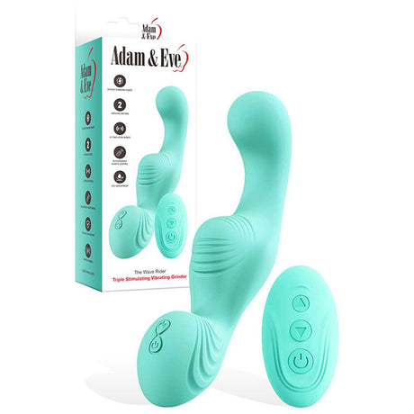 Buy Adam & Eve THE WAVE RIDER - Teal USB Rechargeable Triple Stimulating Grinder Pad with Remote Control – Naughtyhut NZ sex toys online. Discreet delivery & top brands.