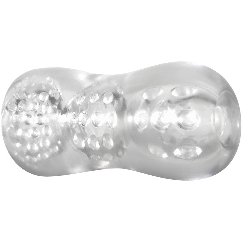 Buy Adam & Eve Triple Chamber Ball Drainer - Clear Masturbator Sleeve – Naughtyhut NZ sex toys online. Discreet delivery & top brands.