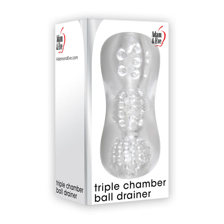 Adam & Eve Triple Chamber Ball Drainer - Clear Masturbator Sleeve – Sex toys NZ by Naughtyhut. Discreet delivery nationwide.