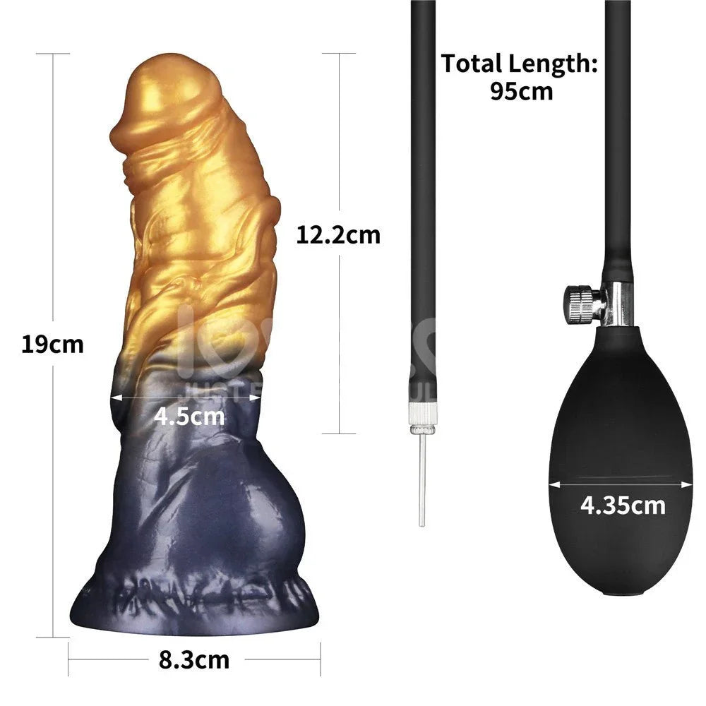 Aerosx 7.5 inch size chart: 19 cm tall, 12.2 cm insertable, 4.5 cm wide, 8.3 cm base