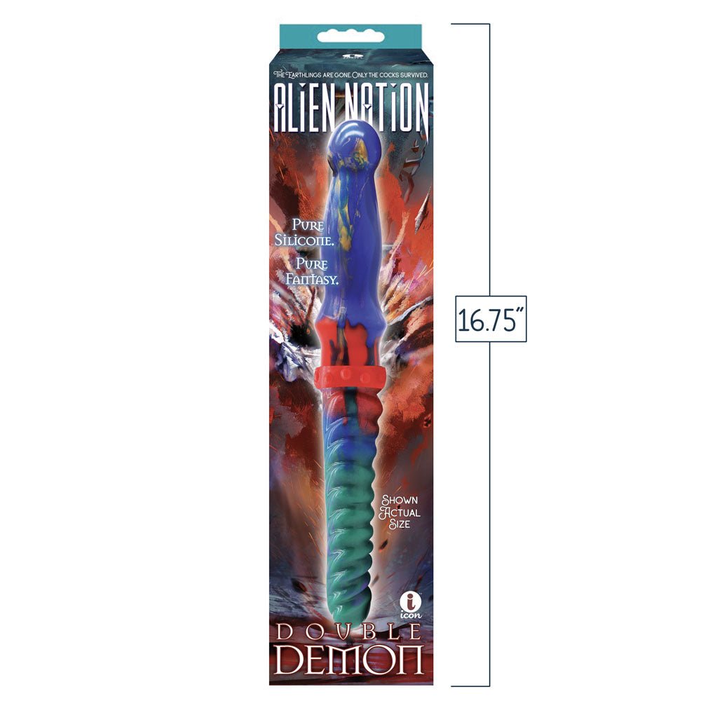 Buy Alien Nation - Double Demon - Coloured 35 cm Fantasy Double Dildo – Naughtyhut NZ sex toys online. Discreet delivery & top brands.