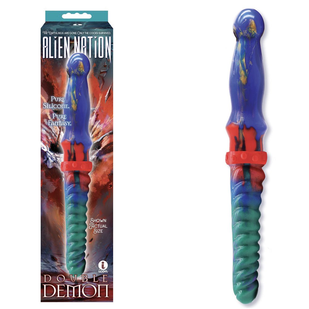 Buy Alien Nation - Double Demon - Coloured 35 cm Fantasy Double Dildo – Naughtyhut NZ sex toys online. Discreet delivery & top brands.