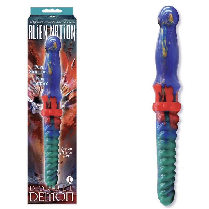 Alien Nation - Double Demon - Coloured 35 cm Fantasy Double Dildo – Sex toys NZ by Naughtyhut. Discreet delivery nationwide.
