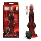 Buy Alien Nation - Fire Dragon - Red/Black 22.9 cm USB Rechargeable Thrusting Fantasy Dong with Remote – Naughtyhut NZ sex toys online. Discreet delivery & top brands.