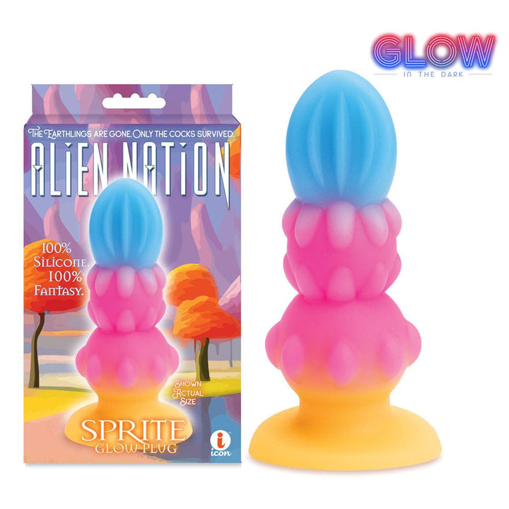 Alien Nation - Sprite - Glow in Dark Coloured 14 cm Fantasy Anal Plug – Sex toys NZ by Naughtyhut. Discreet delivery nationwide.