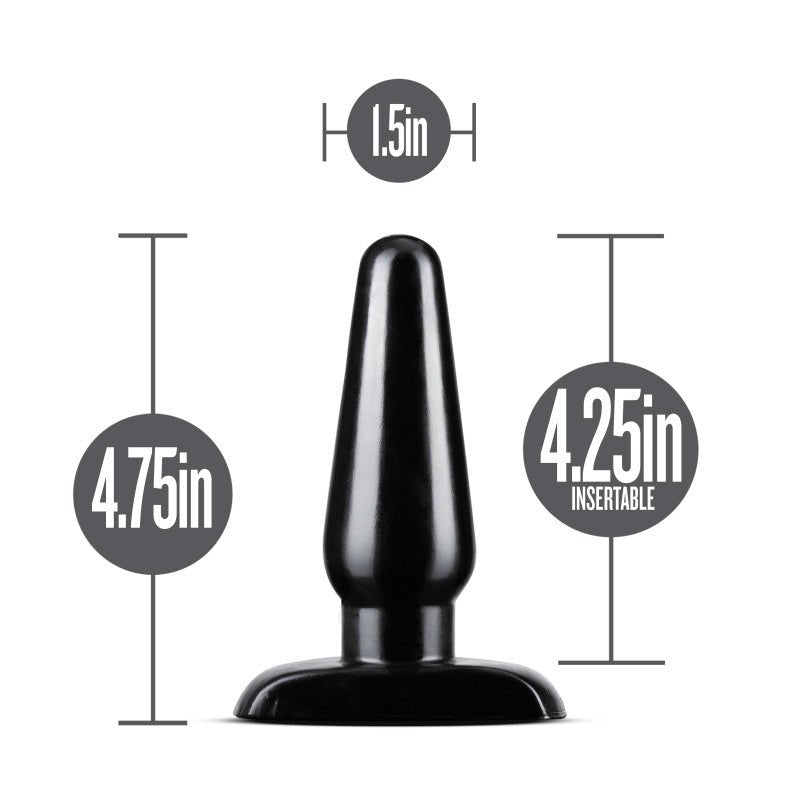 Buy Anal Adventures Basic Anal Plug - Medium - Black 12 cm Butt Plug – Naughtyhut NZ sex toys online. Discreet delivery & top brands.